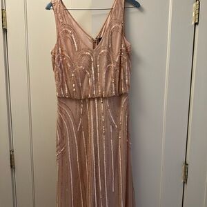 Adrianna Papell Blush Sequin Maxi Dress